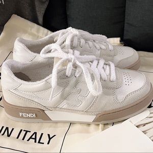 Fendi Match Sneaker -white Suede Low Top